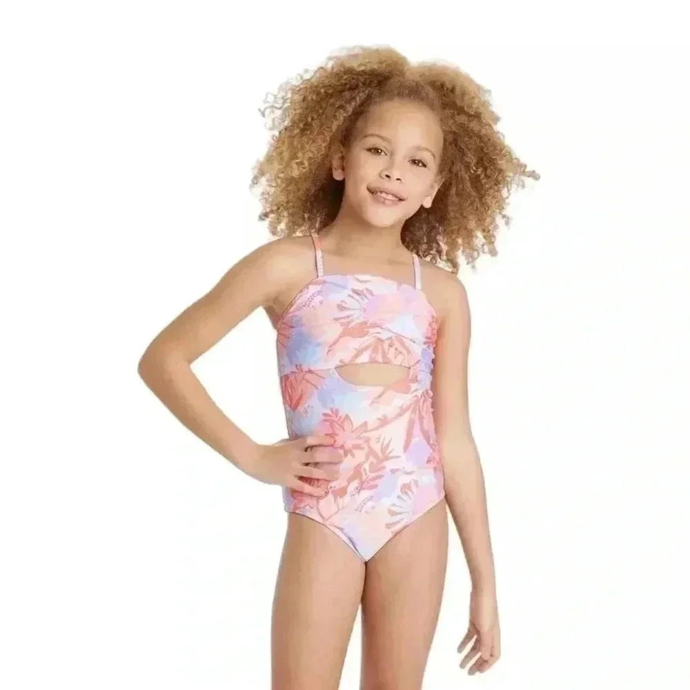 Art Class Girls Tropic Oasis One Piece Swimsuit Size M (8) NWT